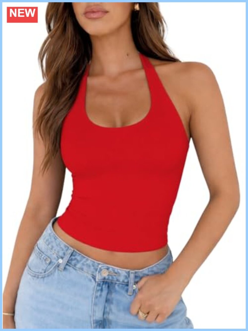 Sexy Backless Halter Neck Open Back Sleeveless Slim Fit Y2K Summer Going Out Top